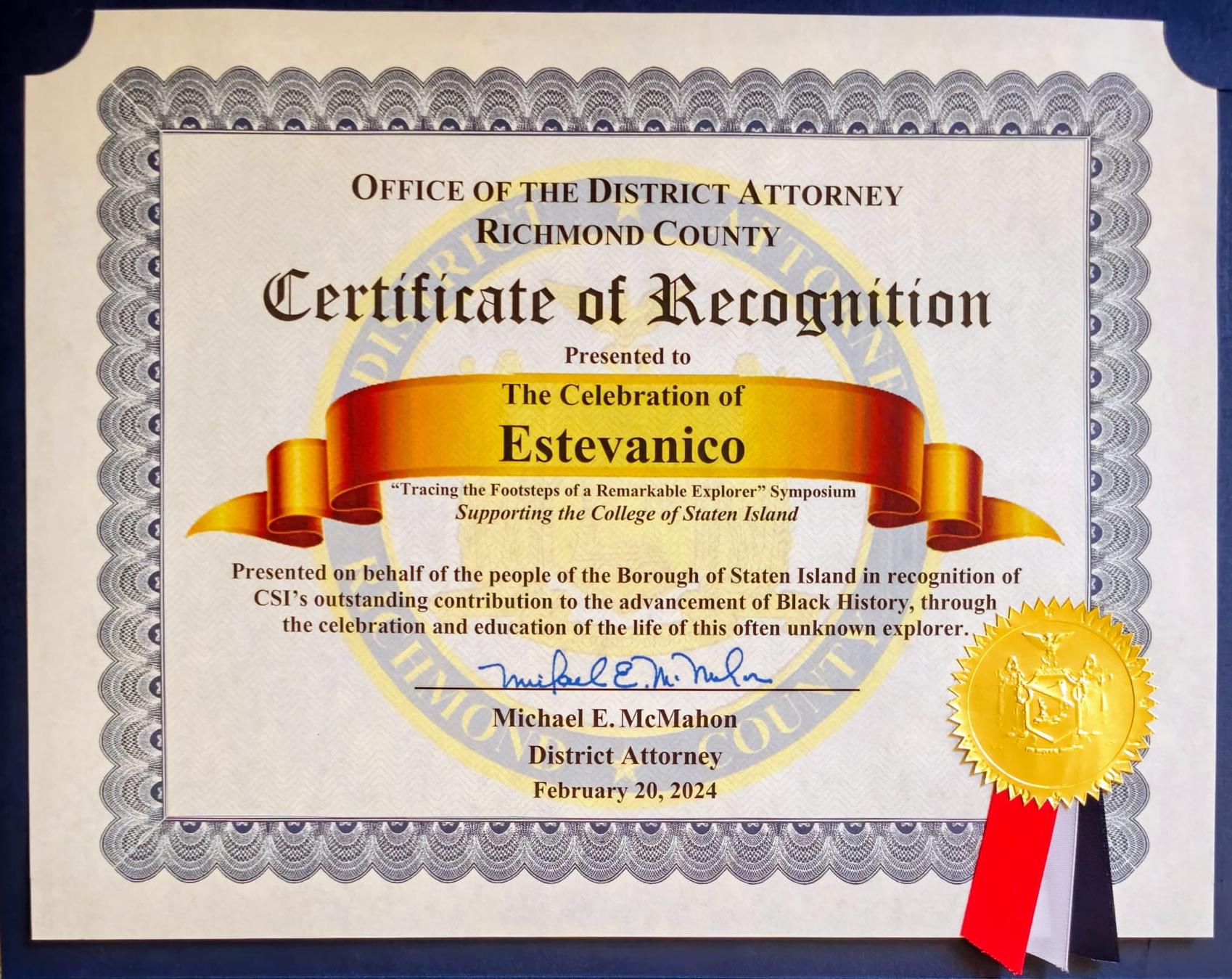 Proclamation recognizing the legacy of Estevanico — document 5